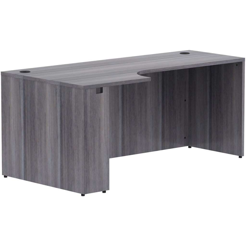 Lorell Essentials Series Left Corner Credenza - 72" x 36" x 24"29.5" Credenza, 1" Top - Finish: Weathered Charcoal Laminate