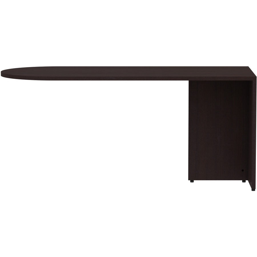 Lorell Essentials Series Peninsula Desk Box 1 of 2 - 66" x 30"29.5" Desk, 1" Top - Finish: Espresso Laminate