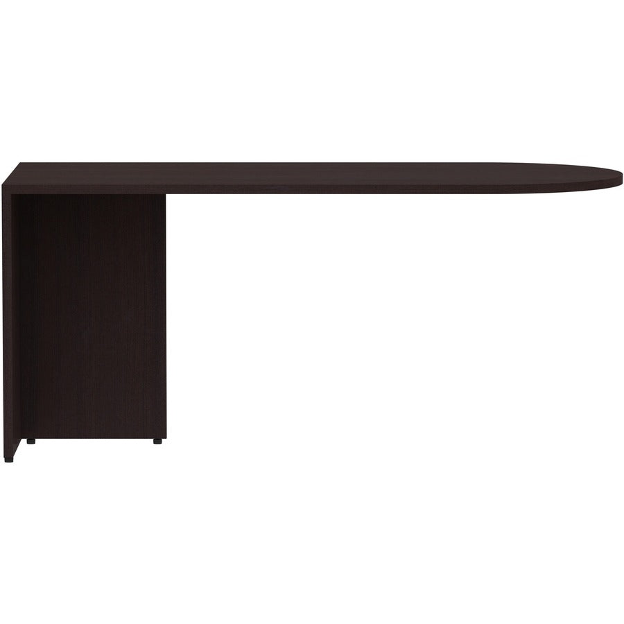 Lorell Essentials Series Peninsula Desk Box 1 of 2 - 66" x 30"29.5" Desk, 1" Top - Finish: Espresso Laminate