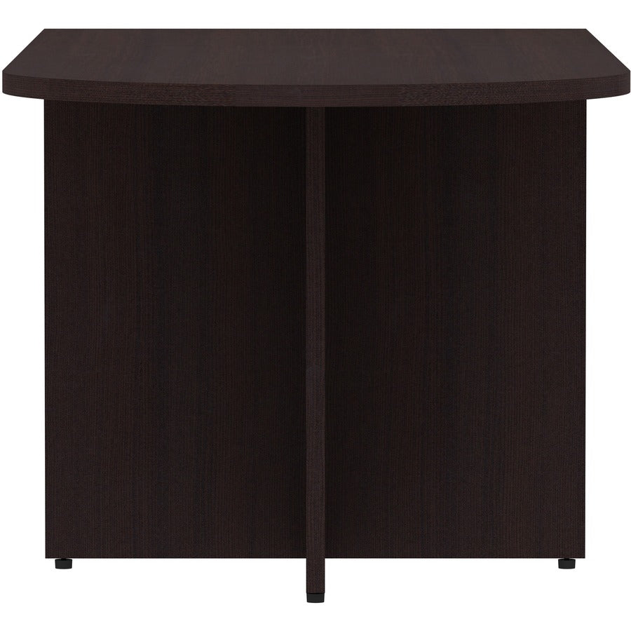 Lorell Essentials Series Peninsula Desk Box 1 of 2 - 66" x 30"29.5" Desk, 1" Top - Finish: Espresso Laminate