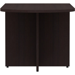 Lorell Essentials Series Peninsula Desk Box 1 of 2 - 66" x 30"29.5" Desk, 1" Top - Finish: Espresso Laminate
