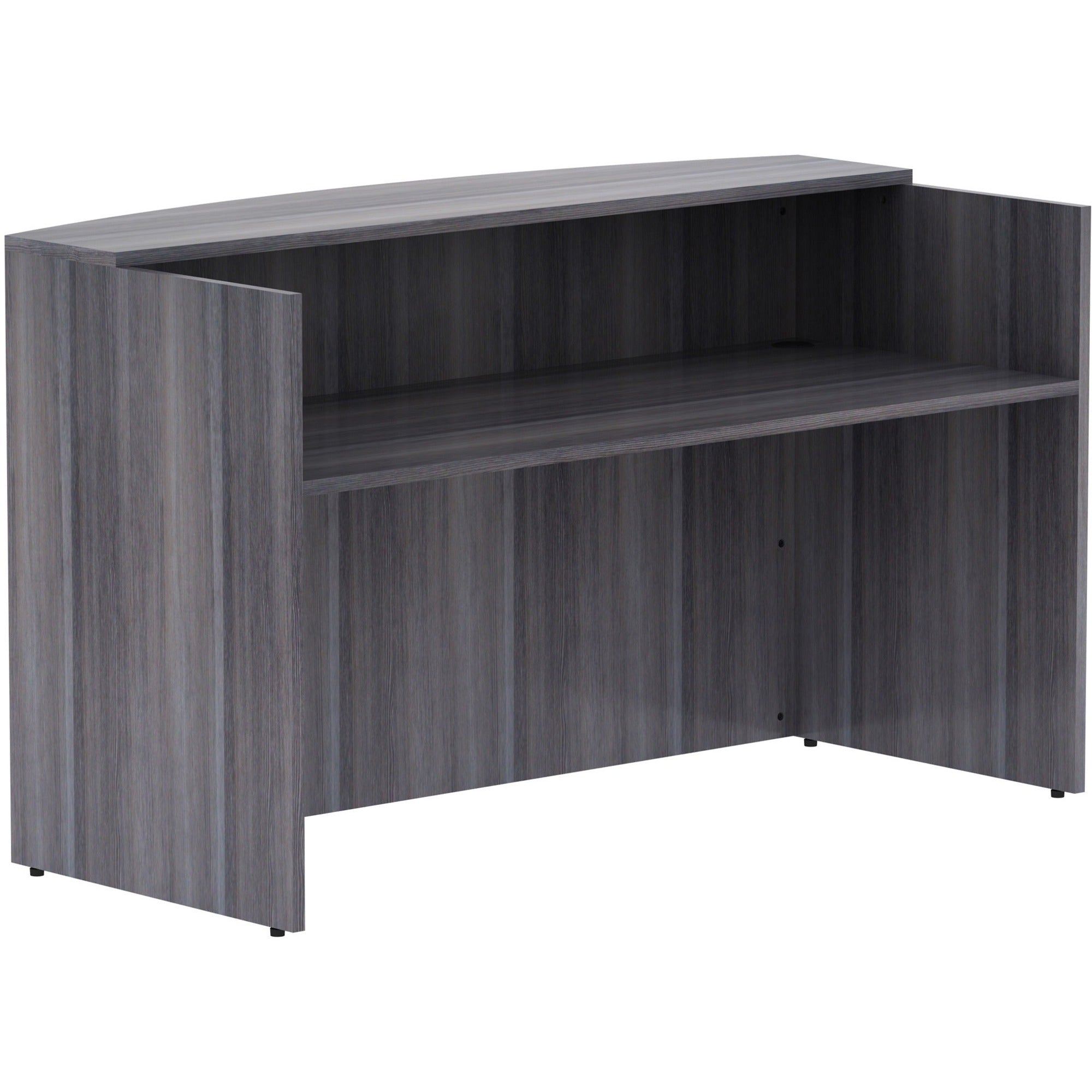 lorell-essentials-series-front-reception-desk-72-x-36425-desk-1-top-finish-weathered-charcoal-laminate_llr69595 - 1