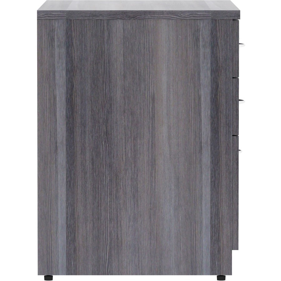 Lorell Essentials Series Box/Box/File Lateral File - 35.5" x 22"29.5" Lateral File, 1" Top - 4 x File, Box Drawer(s) - Finish: Weathered Charcoal Laminate
