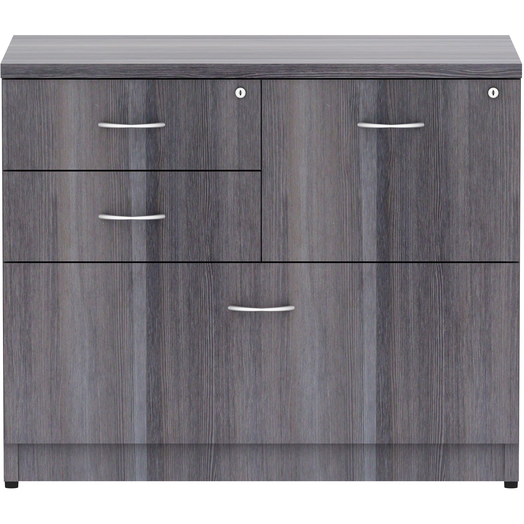 lorell-essentials-series-box-box-file-lateral-file-355-x-22295-lateral-file-1-top-4-x-file-box-drawers-finish-weathered-charcoal-laminate_llr69623 - 2