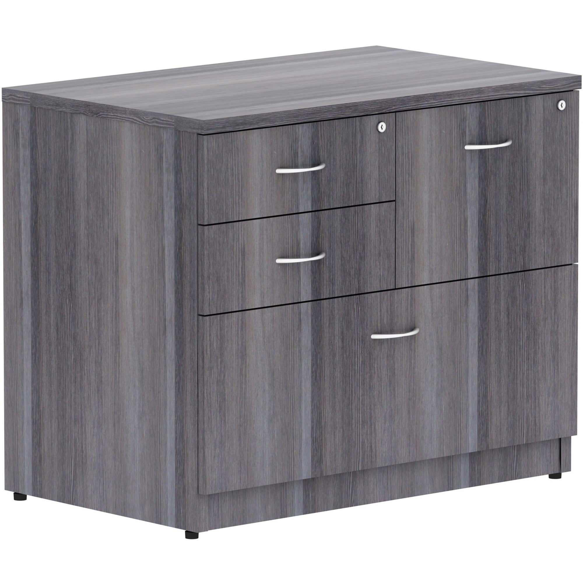 lorell-essentials-series-box-box-file-lateral-file-355-x-22295-lateral-file-1-top-4-x-file-box-drawers-finish-weathered-charcoal-laminate_llr69623 - 1