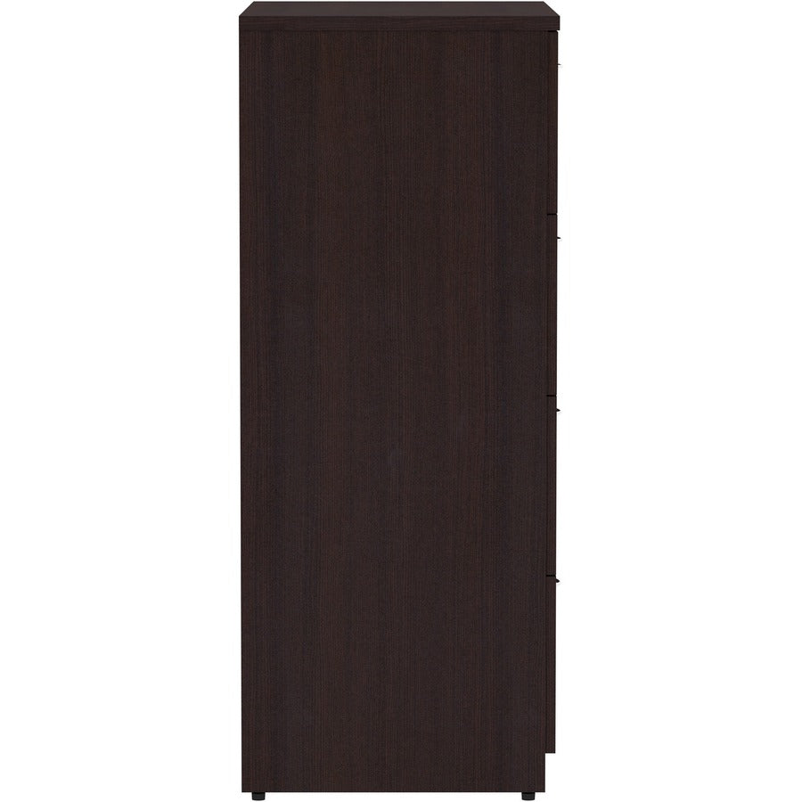 Lorell Essentials Series 4-Drawer Lateral File - 35.5" x 22"54.8" Lateral File, 1" Top - 4 x File Drawer(s) - Finish: Espresso Laminate