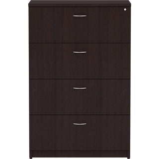 Lorell Essentials Series 4-Drawer Lateral File - 35.5" x 22"54.8" Lateral File, 1" Top - 4 x File Drawer(s) - Finish: Espresso Laminate