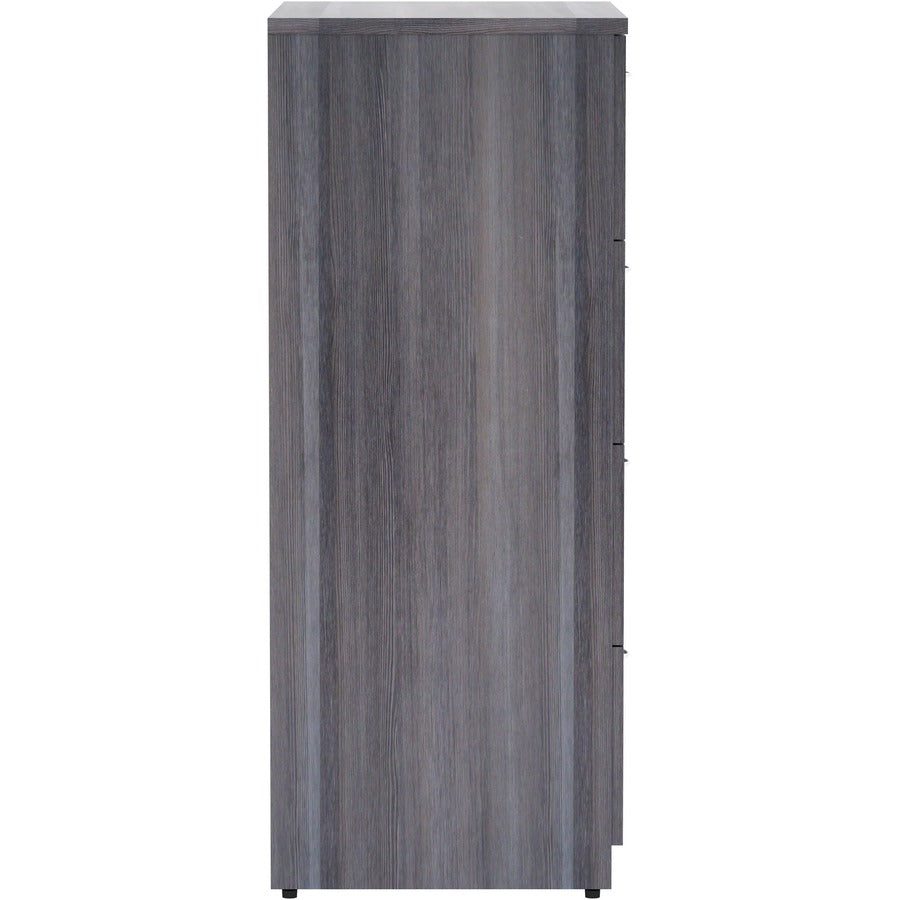 Lorell Essentials Series 4-Drawer Lateral File - 35.5" x 22"54.8" Lateral File, 1" Top - 4 x File Drawer(s) - Finish: Weathered Charcoal Laminate
