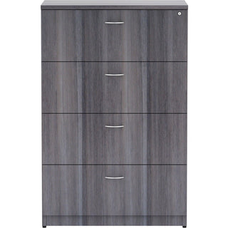 Lorell Essentials Series 4-Drawer Lateral File - 35.5" x 22"54.8" Lateral File, 1" Top - 4 x File Drawer(s) - Finish: Weathered Charcoal Laminate