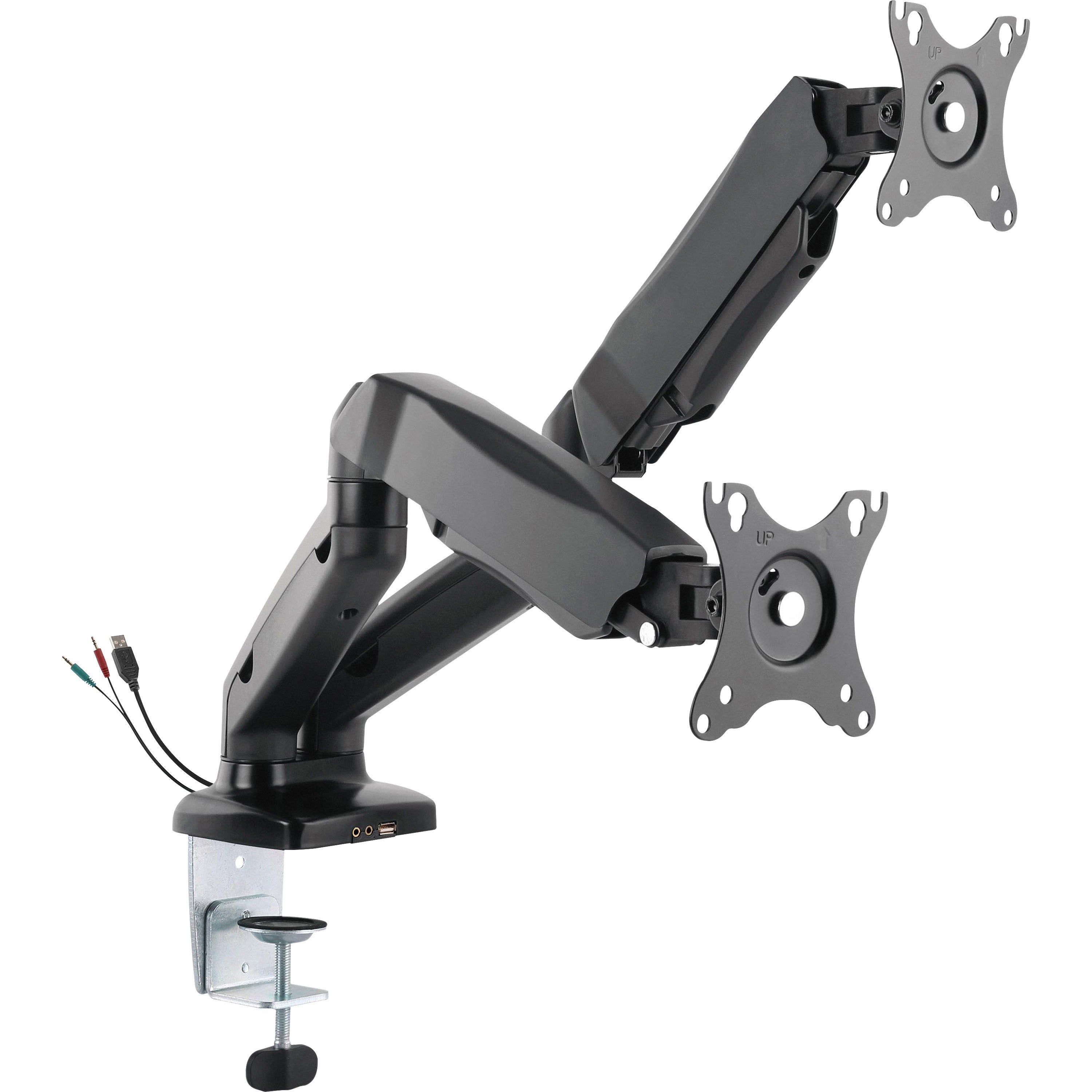 lorell-mounting-arm-for-monitor-black-height-adjustable-2-displays-supported-1430-lb-load-capacity-75-x-75-100-x-100-1-each_llr99801 - 1