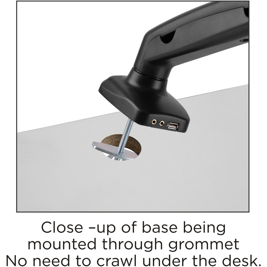 Lorell Mounting Arm for Monitor - Black - Height Adjustable - 1 Display(s) Supported - 14.30 lb Load Capacity - 75 x 75, 100 x 100 - 1 Each