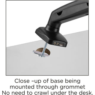 Lorell Mounting Arm for Monitor - Black - Height Adjustable - 1 Display(s) Supported - 14.30 lb Load Capacity - 75 x 75, 100 x 100 - 1 Each