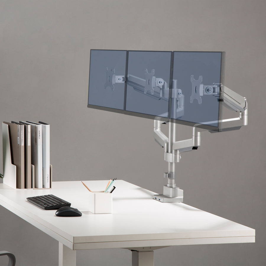 lorell-mounting-arm-for-monitor-gray-height-adjustable-3-displays-supported-1540-lb-load-capacity-75-x-75-100-x-100-1-each_llr99804 - 4
