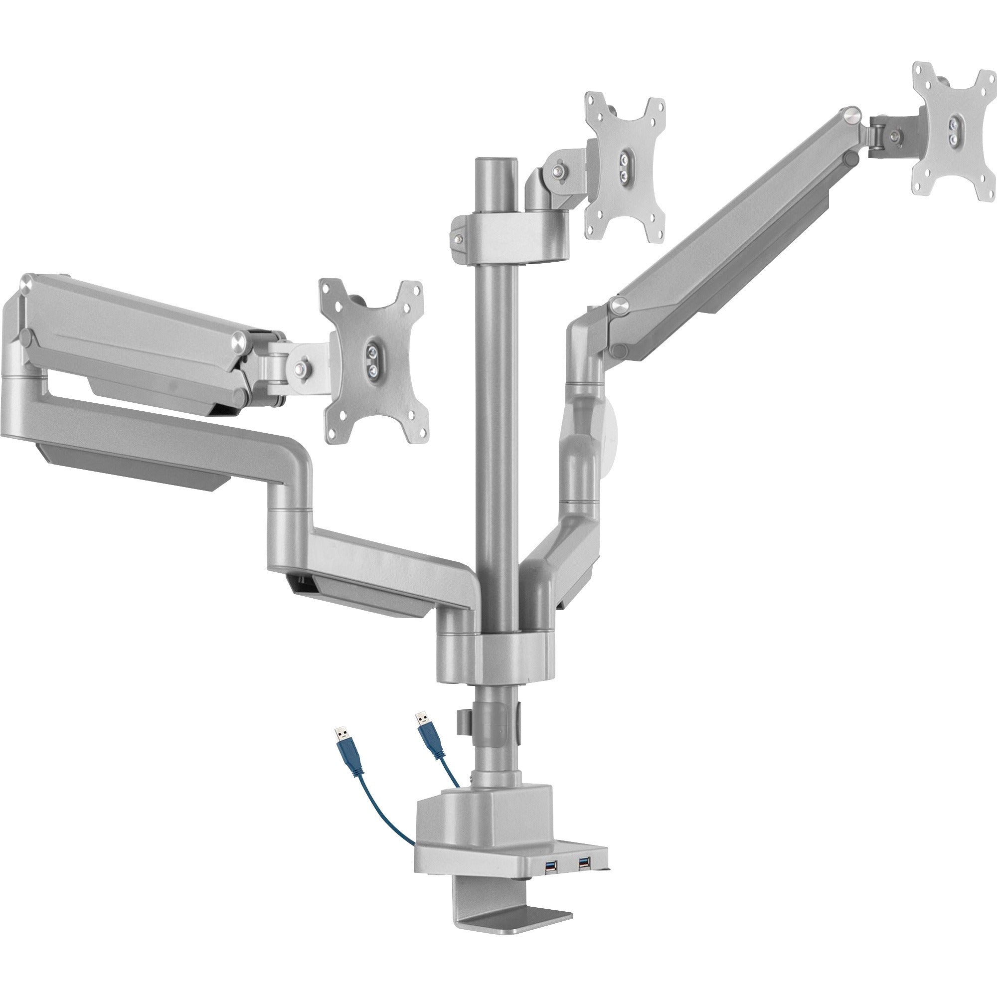 lorell-mounting-arm-for-monitor-gray-height-adjustable-3-displays-supported-1540-lb-load-capacity-75-x-75-100-x-100-1-each_llr99804 - 1