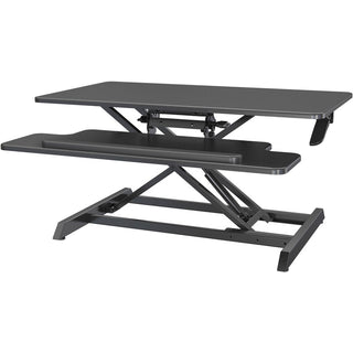 Lorell Large Monitor Desk Riser - 37.40 lb Load Capacity - 19.6" Height x 35.4" Width x 19.3" Depth - Desk - Polyvinyl Chloride (PVC), Medium Density Fiberboard (MDF) - Black