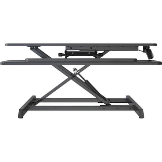 Lorell Large Monitor Desk Riser - 37.40 lb Load Capacity - 19.6" Height x 35.4" Width x 19.3" Depth - Desk - Polyvinyl Chloride (PVC), Medium Density Fiberboard (MDF) - Black