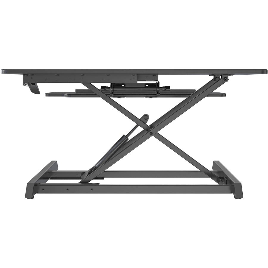 Lorell Large Monitor Desk Riser - 37.40 lb Load Capacity - 19.6" Height x 35.4" Width x 19.3" Depth - Desk - Polyvinyl Chloride (PVC), Medium Density Fiberboard (MDF) - Black