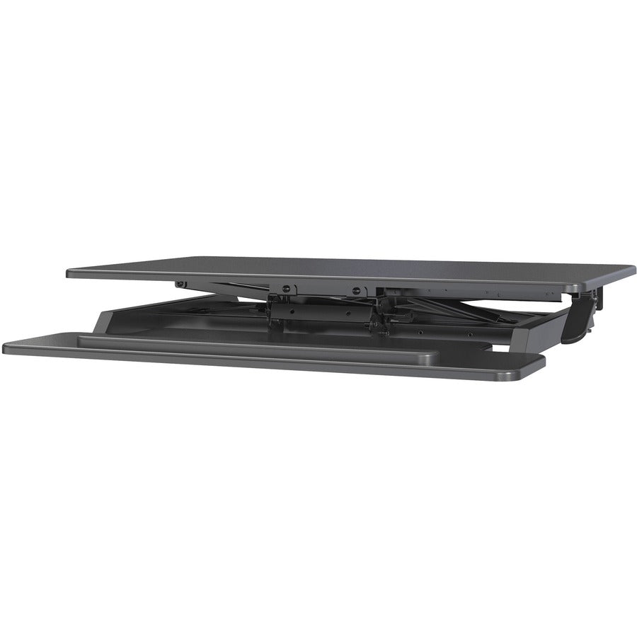 Lorell Large Monitor Desk Riser - 37.40 lb Load Capacity - 19.6" Height x 35.4" Width x 19.3" Depth - Desk - Polyvinyl Chloride (PVC), Medium Density Fiberboard (MDF) - Black
