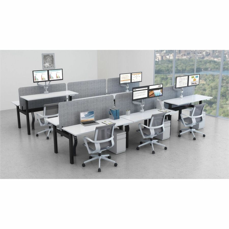 Lorell Acoustic Desktop Privacy Panel - 59" Width x 23.6" Height - Polyester Fiber - Light Gray - 1 Each