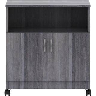 lorell-mobile-machine-stand-with-shelf-305-height-x-28-width-x-198-depth-countertop-weathered-charcoal_llr69627 - 2