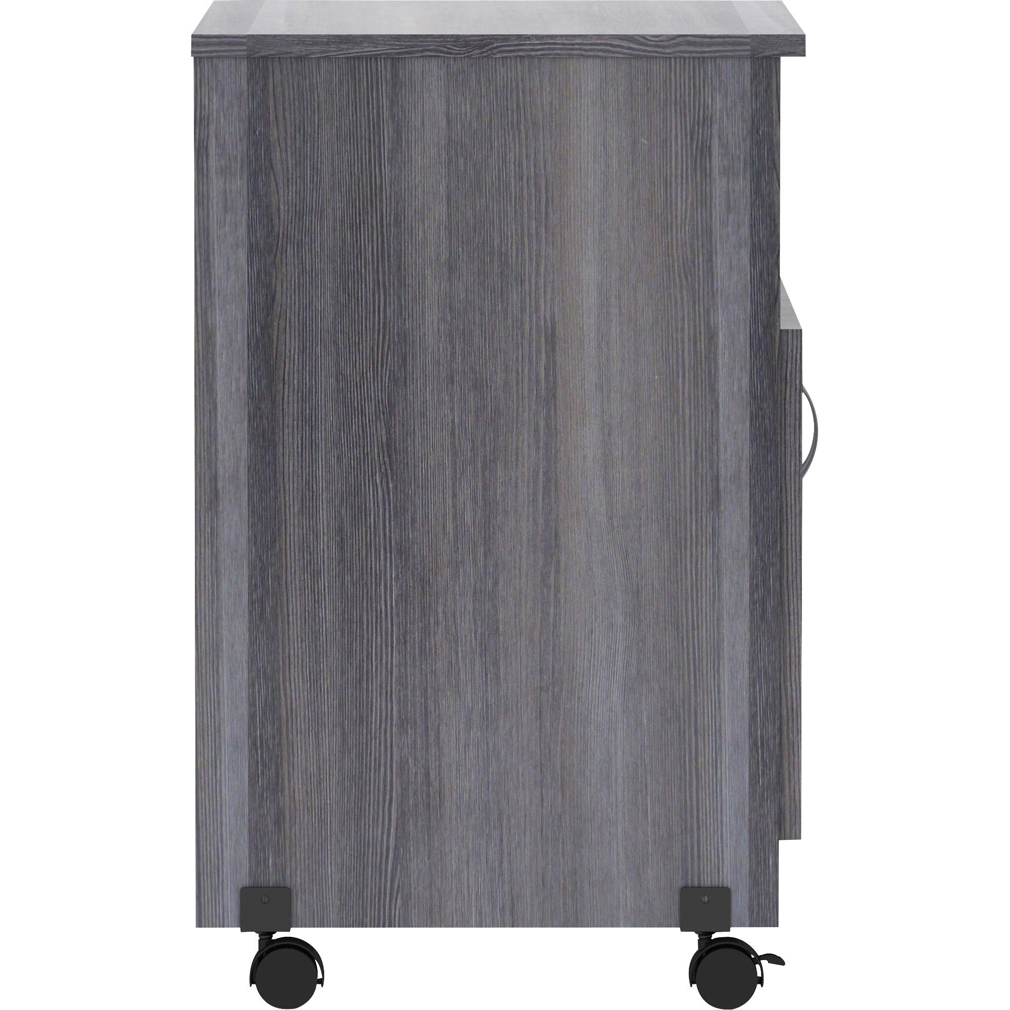 lorell-mobile-machine-stand-with-shelf-305-height-x-28-width-x-198-depth-countertop-weathered-charcoal_llr69627 - 4