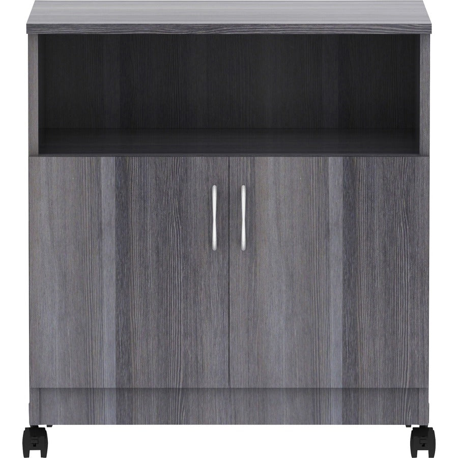 Lorell Mobile Machine Stand with Shelf - 30.5" Height x 28" Width x 19.8" Depth - Countertop - Weathered Charcoal