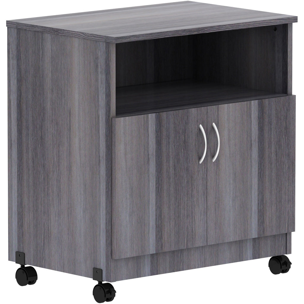 lorell-mobile-machine-stand-with-shelf-305-height-x-28-width-x-198-depth-countertop-weathered-charcoal_llr69627 - 1