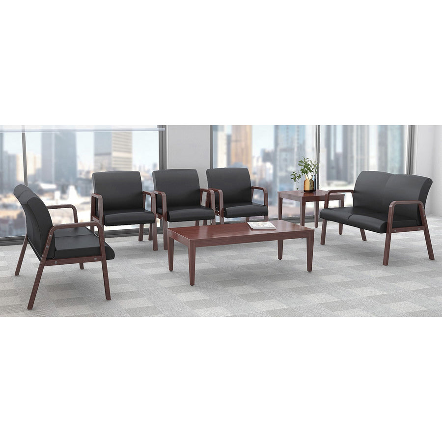 lorell-upholstered-loveseat-wood-frame-black-mahogany-bonded-leather-armrest-1-each_llr40211 - 6