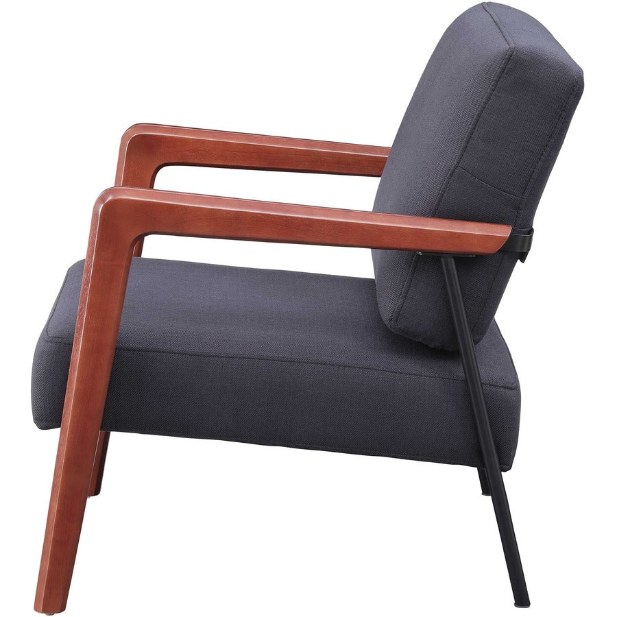 lorell-upholstered-rubber-wood-lounge-chair-black-fabric-seat-fabric-back-black-1-each_llr67000 - 7