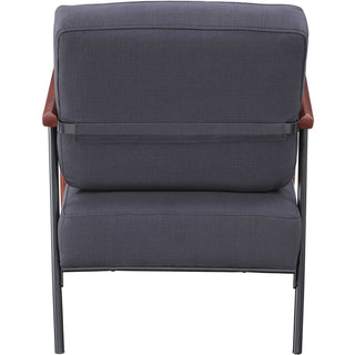 Lorell Upholstered Rubber Wood Lounge Chair - Black Fabric Seat - Fabric Back - Black - 1 Each
