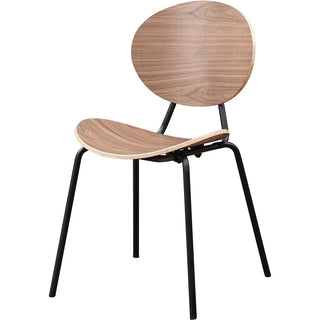 Lorell Bentwood Cafe Chairs - Plywood Seat - Plywood Back - Metal, Powder Coated Steel Frame - Walnut - 2 / Carton