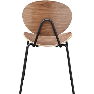 Lorell Bentwood Cafe Chairs - Plywood Seat - Plywood Back - Metal, Powder Coated Steel Frame - Walnut - 2 / Carton