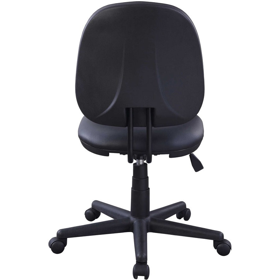 Lorell Vinyl Contoured Task Chair - Vinyl Seat - Vinyl Back - 5-star Base - Black - Plastic - 1 Each