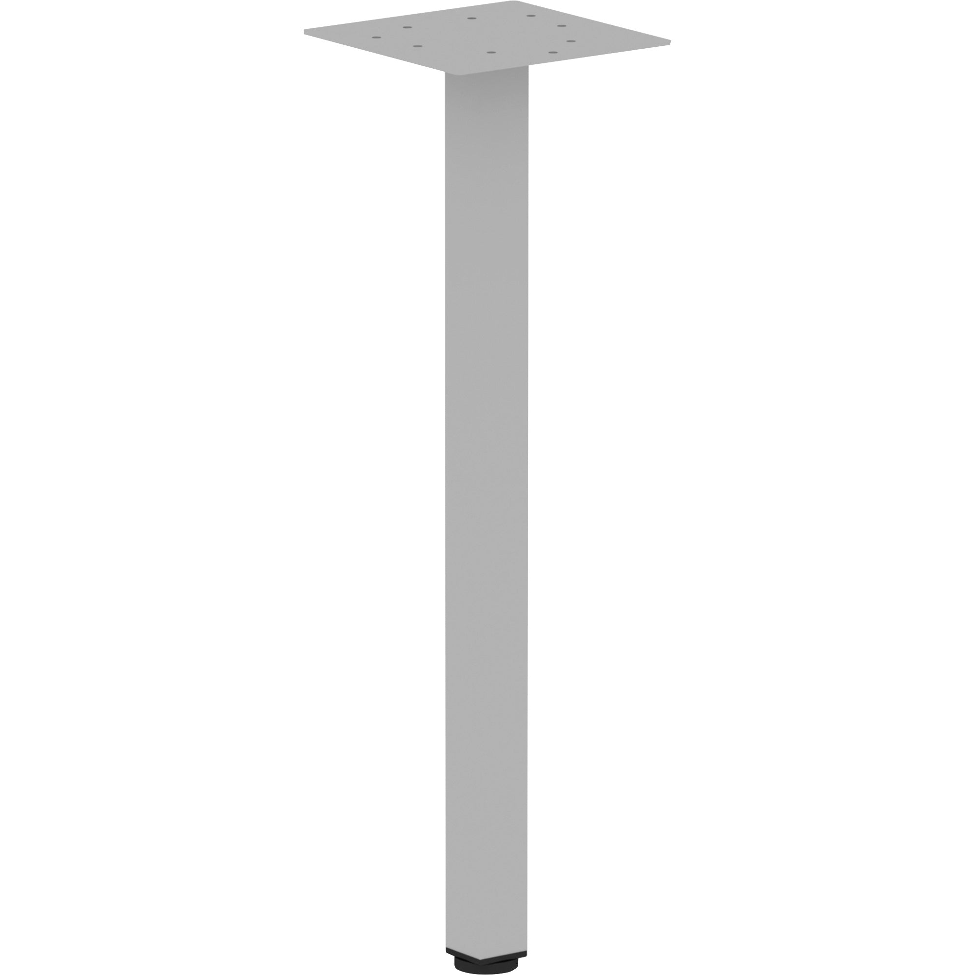 Lorell Relevance Series Offset Square Leg - Powder Coated Silver Square Leg Base - 28.50" Height x 7.87" Width - Assembly Required - 1 Each - 1