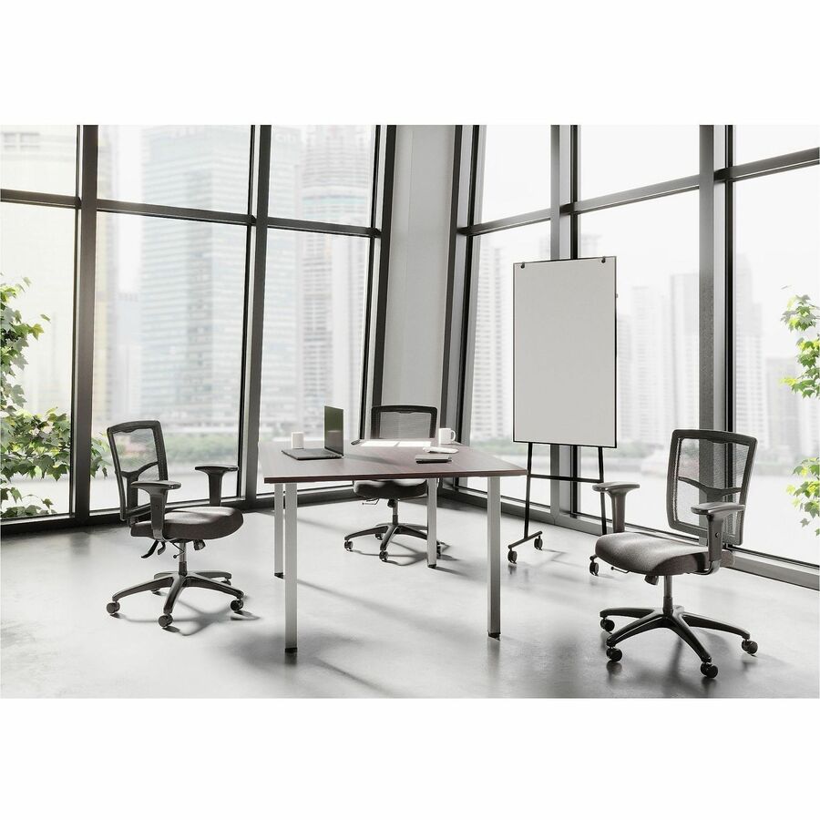 Lorell Relevance Series Offset Square Leg - Powder Coated Silver Square Leg Base - 28.50" Height x 7.87" Width - Assembly Required - 1 Each