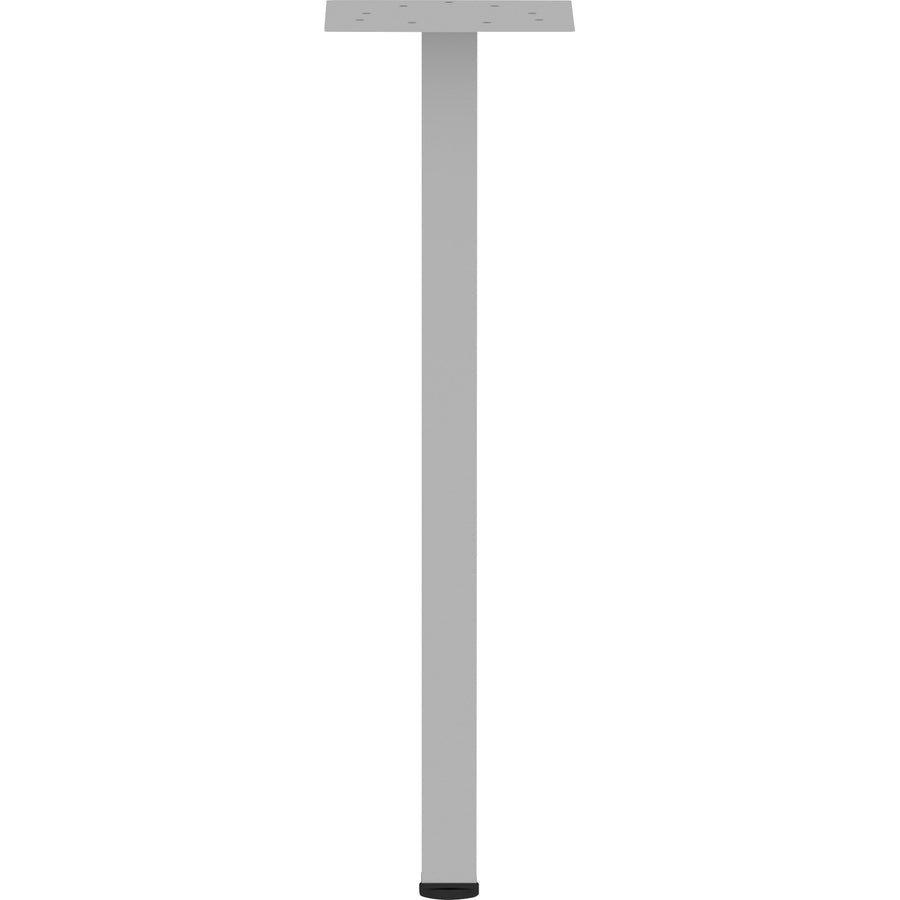 Lorell Relevance Series Offset Square Leg - Powder Coated Silver Square Leg Base - 28.50" Height x 7.87" Width - Assembly Required - 1 Each
