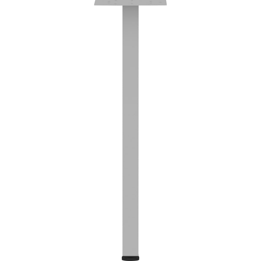 Lorell Relevance Series Offset Square Leg - Powder Coated Silver Square Leg Base - 28.50" Height x 7.87" Width - Assembly Required - 1 Each