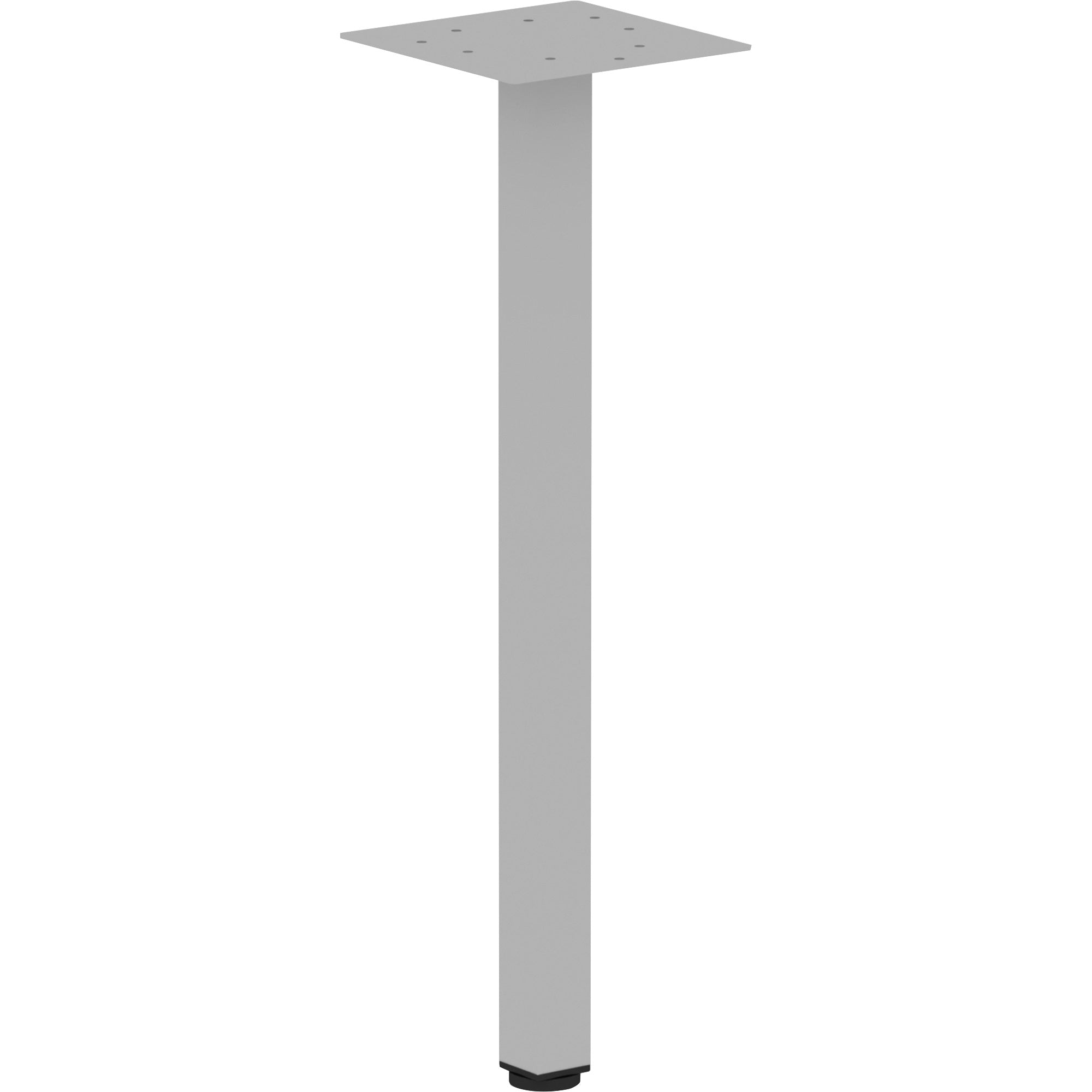 Lorell Relevance Series Offset Square Leg - Powder Coated Silver Square Leg Base - 28.50" Height x 7.87" Width - Assembly Required - 1 Each