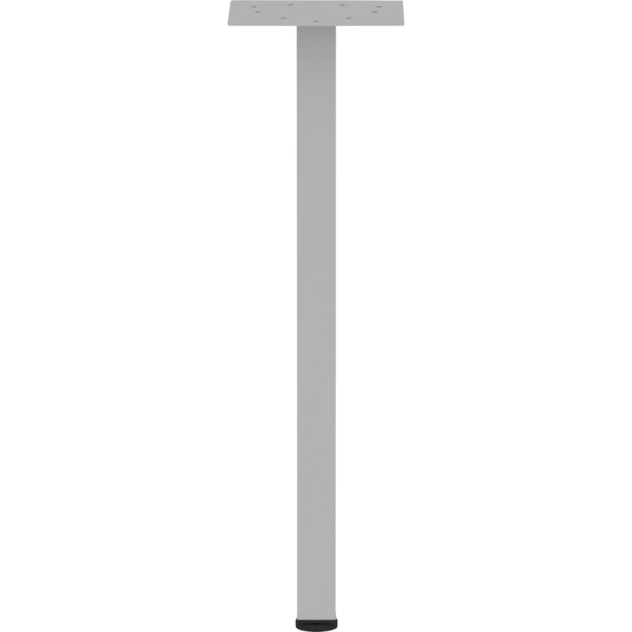 Lorell Relevance Series Offset Square Leg - Powder Coated Silver Square Leg Base - 28.50" Height x 7.87" Width - Assembly Required - 1 Each