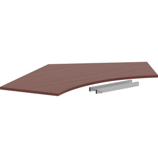 Lorell Relevance Series Curve Worksurface for 120 Workstations - For - Table TopMahogany Rectangle Top - Contemporary Style - 47.25" Table Top Length x 34.13" Table Top Width x 1" Table Top Thickness - Assembly Required - 1 Each