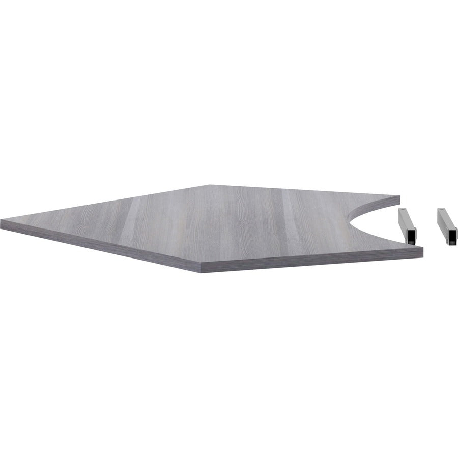 Lorell Relevance Series Curve Worksurface for 120 Workstations - For - Table TopWeathered Charcoal Laminate Rectangle Top - Contemporary Style - 47.25" Table Top Length x 34.13" Table Top Width x 1" Table Top Thickness - Assembly Required - 1 Each
