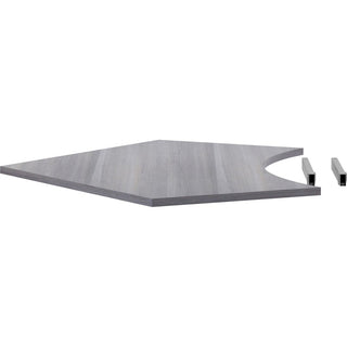 Lorell Relevance Series Curve Worksurface for 120 Workstations - For - Table TopWeathered Charcoal Laminate Rectangle Top - Contemporary Style - 47.25" Table Top Length x 34.13" Table Top Width x 1" Table Top Thickness - Assembly Required - 1 Each
