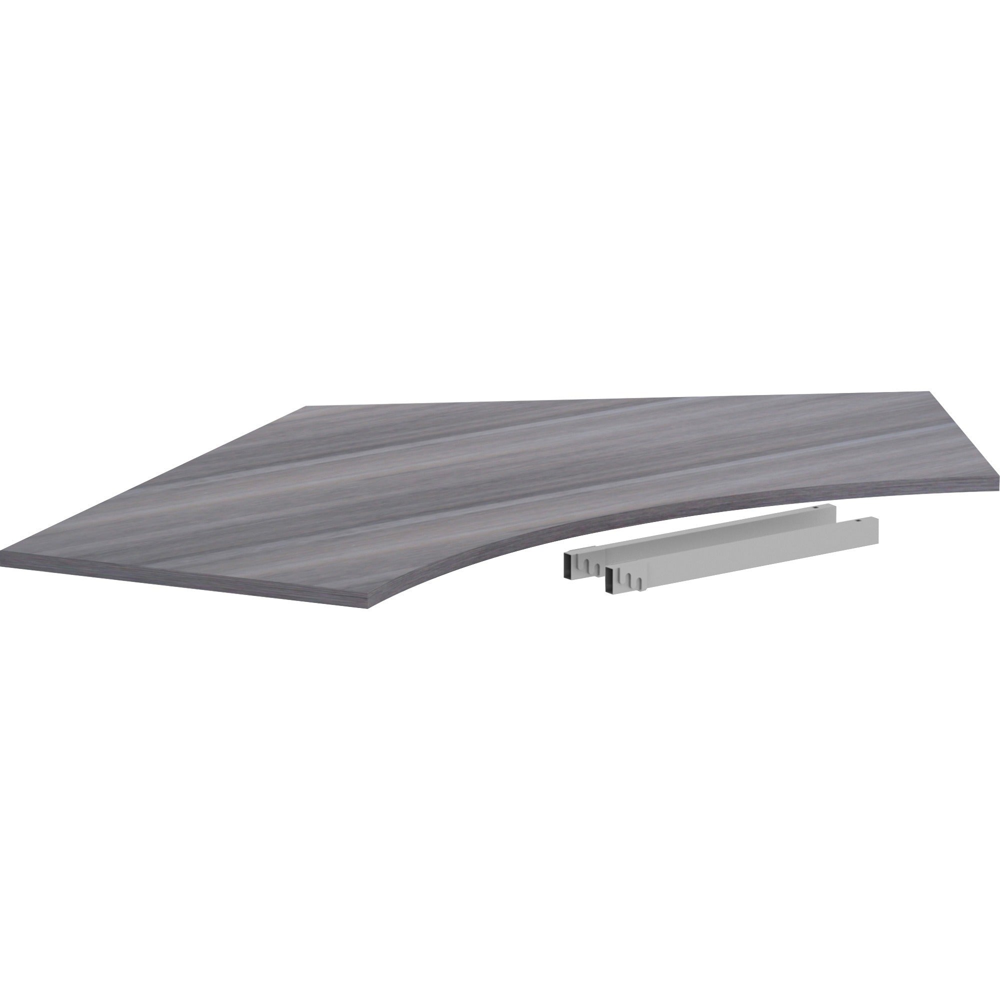 lorell-relevance-series-curve-worksurface-for-120-workstations-for-table-topweathered-charcoal-laminate-rectangle-top-contemporary-style-4725-table-top-length-x-3413-table-top-width-x-1-table-top-thickness-assembly-required-1-each_llr16249 - 1