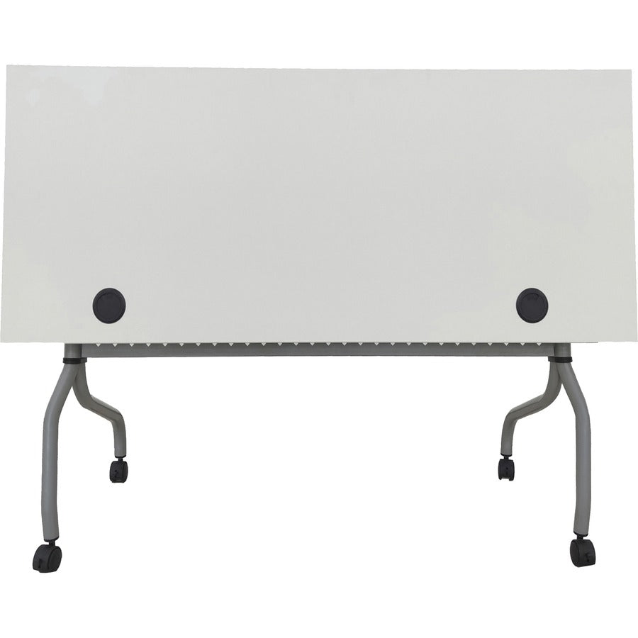 Lorell Flip Top Training Table - For - Table TopWhite Rectangle Top - Silver Folding Base - 4 Legs - 23.60" Table Top Length x 48" Table Top Width - 29.50" Height - Assembly Required - 1 Each