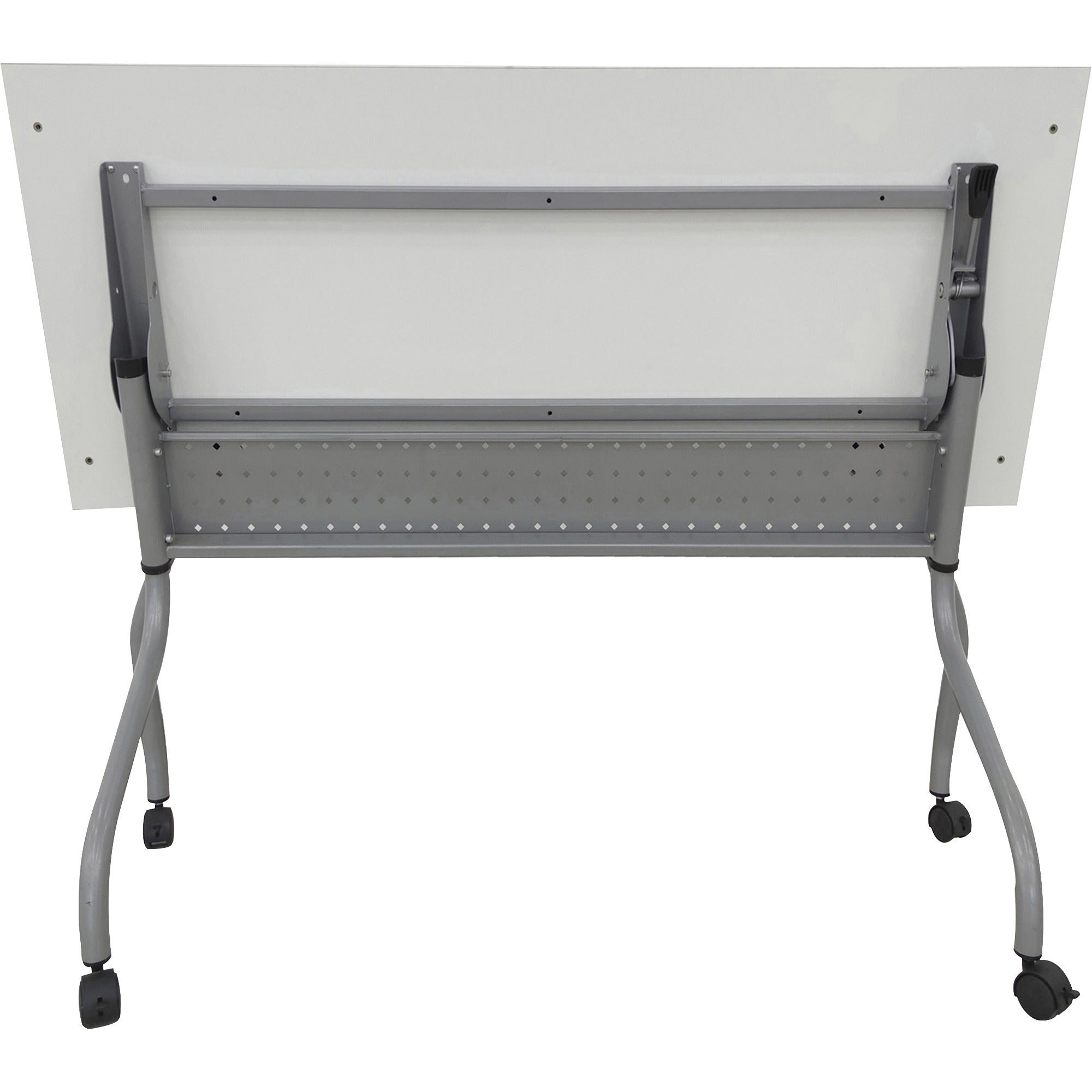 lorell-flip-top-training-table-for-table-topwhite-rectangle-top-silver-folding-base-4-legs-2360-table-top-length-x-48-table-top-width-2950-height-assembly-required-1-each_llr60745 - 2