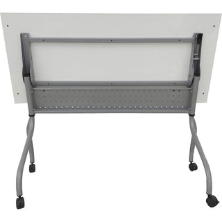 Lorell Flip Top Training Table - For - Table TopWhite Rectangle Top - Silver Folding Base - 4 Legs - 23.60" Table Top Length x 48" Table Top Width - 29.50" Height - Assembly Required - 1 Each