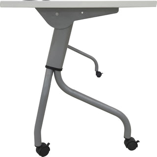 Lorell Flip Top Training Table - For - Table TopWhite Rectangle Top - Silver Folding Base - 4 Legs - 23.60" Table Top Length x 48" Table Top Width - 29.50" Height - Assembly Required - 1 Each