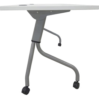 Lorell Flip Top Training Table - For - Table TopWhite Top - Silver Base - 4 Legs - 23.60" Table Top Length x 72" Table Top Width - 29.50" Height - Assembly Required - 1 Each