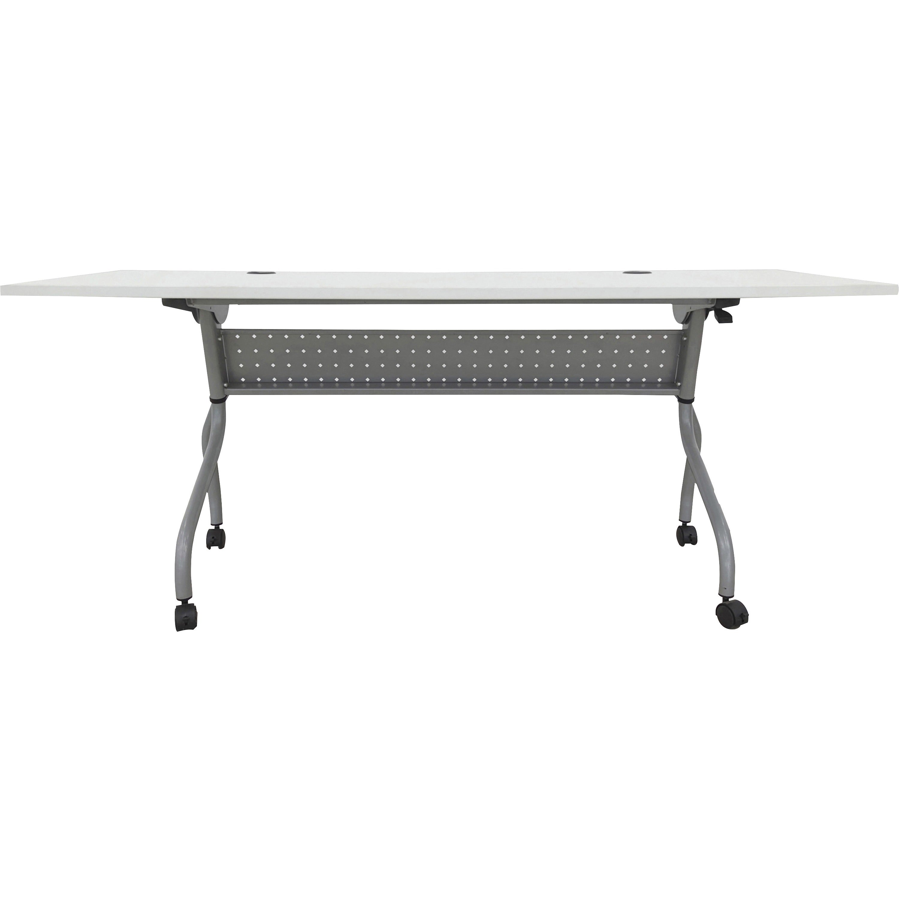 lorell-flip-top-training-table-for-table-topwhite-top-silver-base-4-legs-2360-table-top-length-x-72-table-top-width-2950-height-assembly-required-1-each_llr60743 - 3