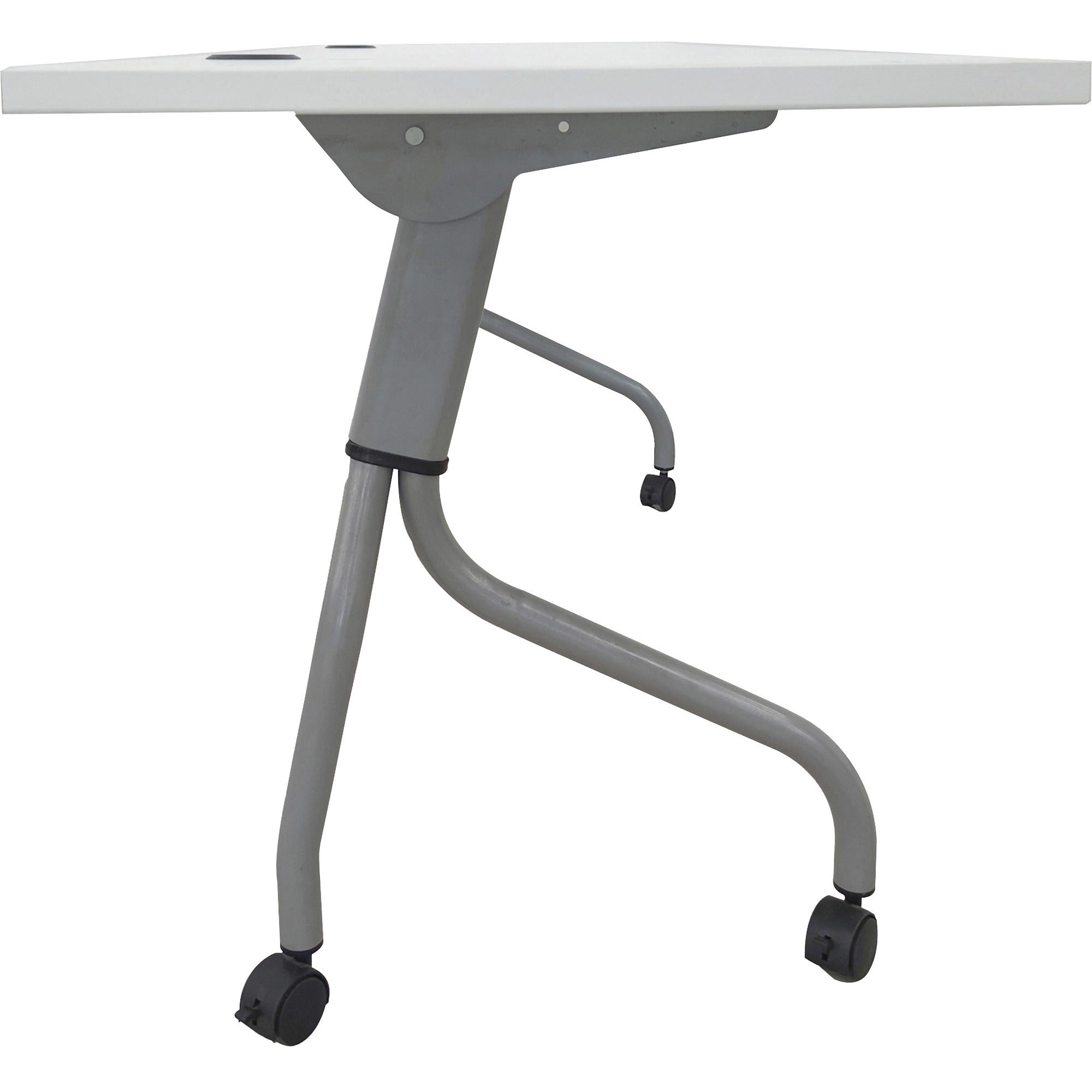 lorell-flip-top-training-table-for-table-topwhite-top-silver-base-4-legs-2360-table-top-length-x-72-table-top-width-2950-height-assembly-required-1-each_llr60743 - 5